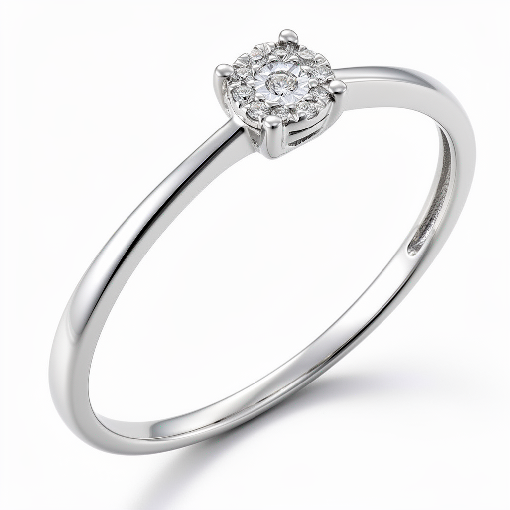 14krt witgouden ring met briljant 11-0.04ct HSI