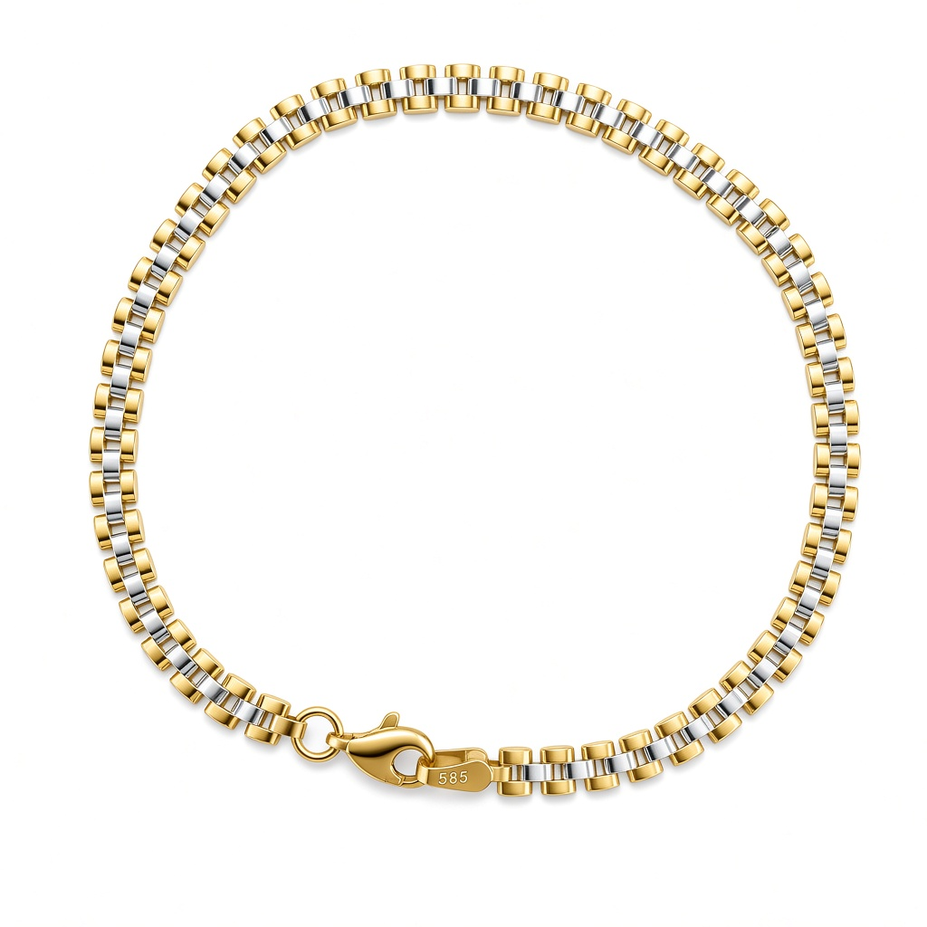 14krt bicolor gouden armband Pantere 4.0mm | 19cm