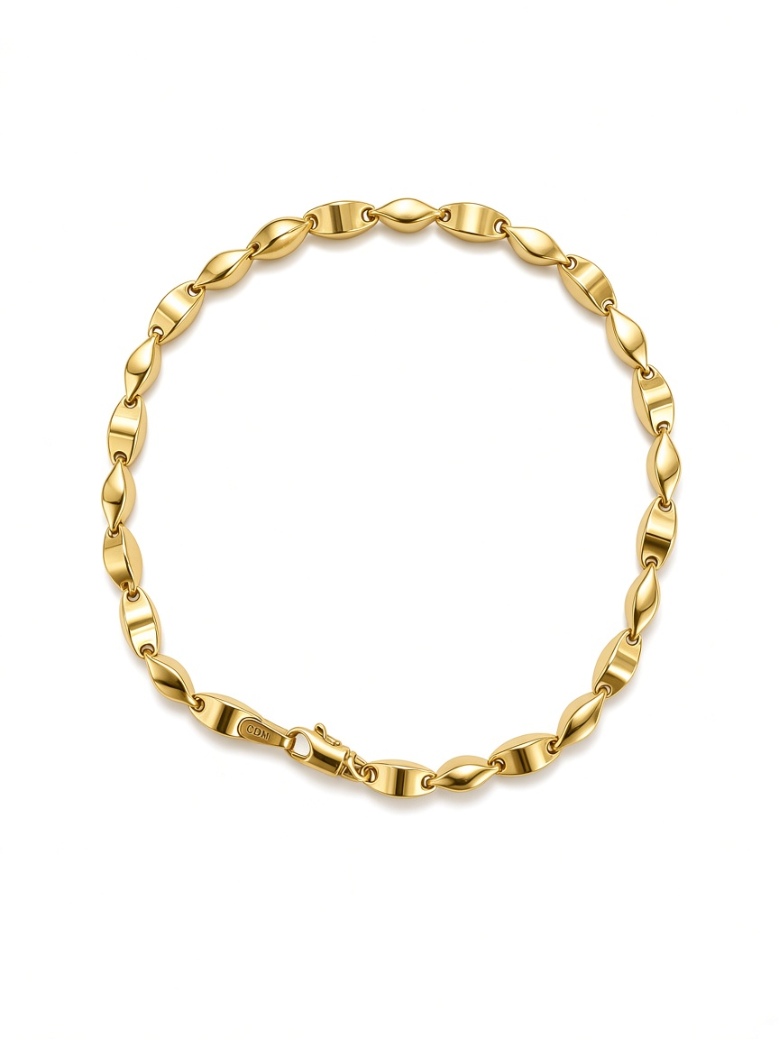14krt geelgouden armband fantasie 3.7mm | 19,5cm