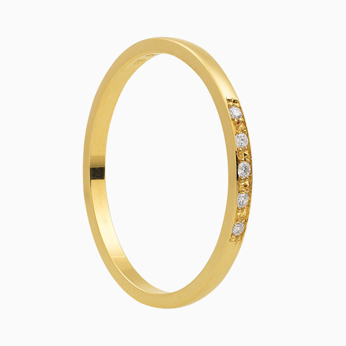 14krt geelgouden memoire ring 5-0.05ct TW-VVS