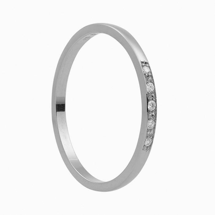 14krt witgouden memoire ring 5-0.05ct TW-VVS