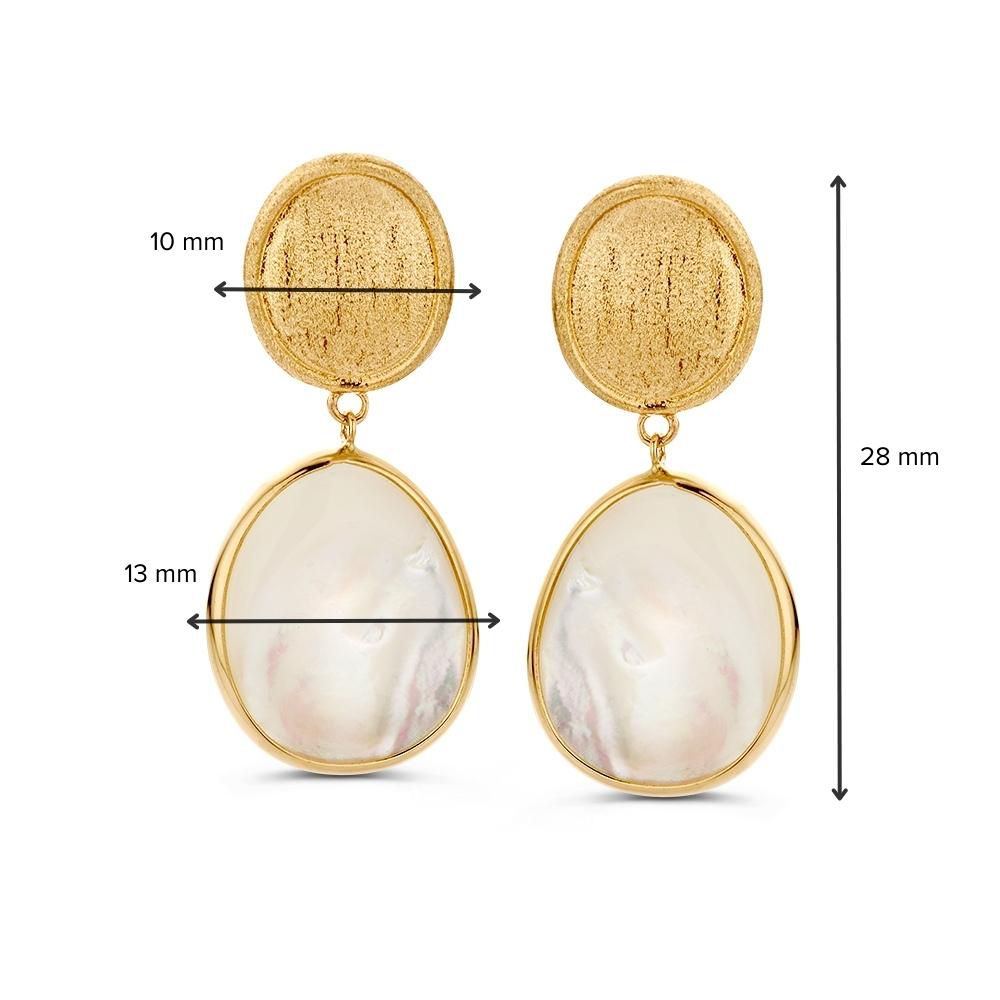 14krt geelgouden oorstekers met parelmoer - OW137640