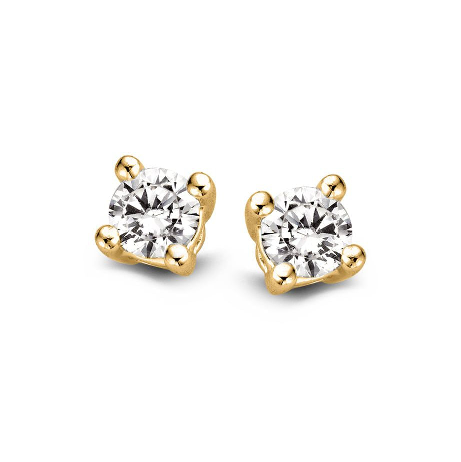 14krt geelgouden oorstekers briljant 2-0.50ct | 4.3mm