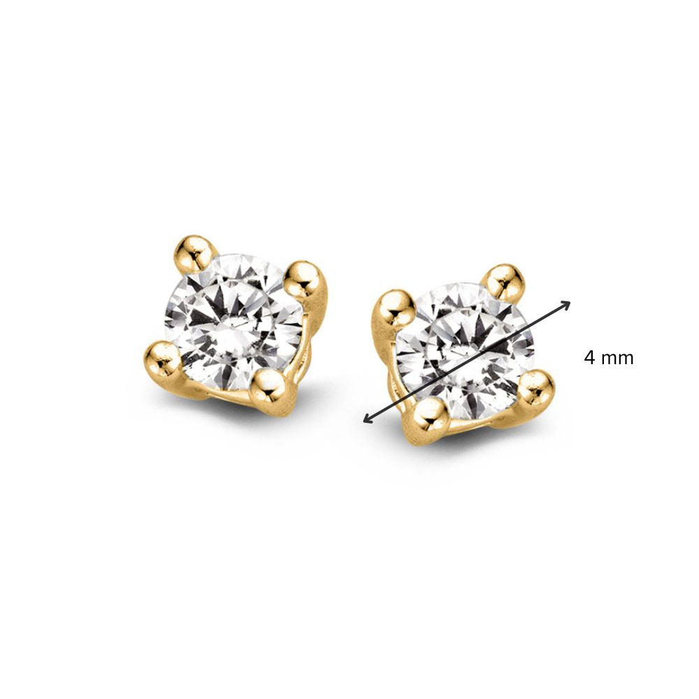 14krt geelgouden oorstekers briljant 2-0.50ct | 4.3mm