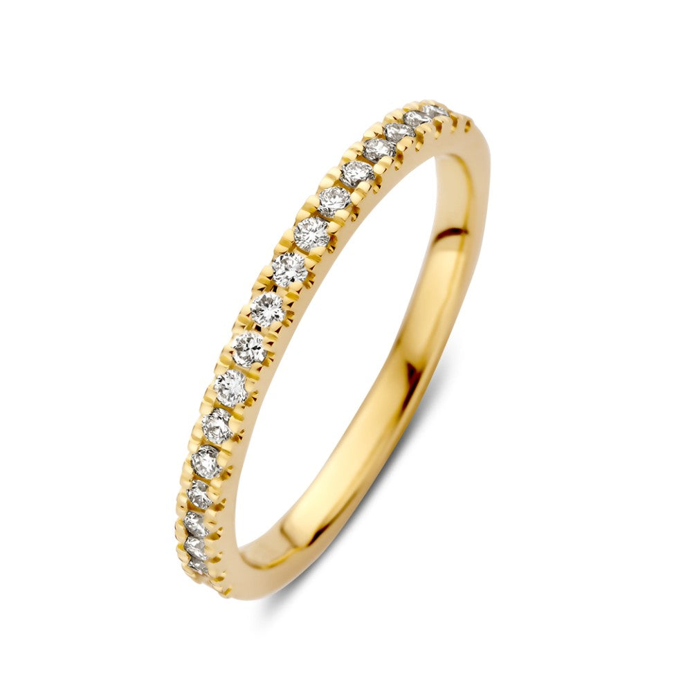 14krt geelgouden rijring met LG diamant | 19-0.23ct HSI