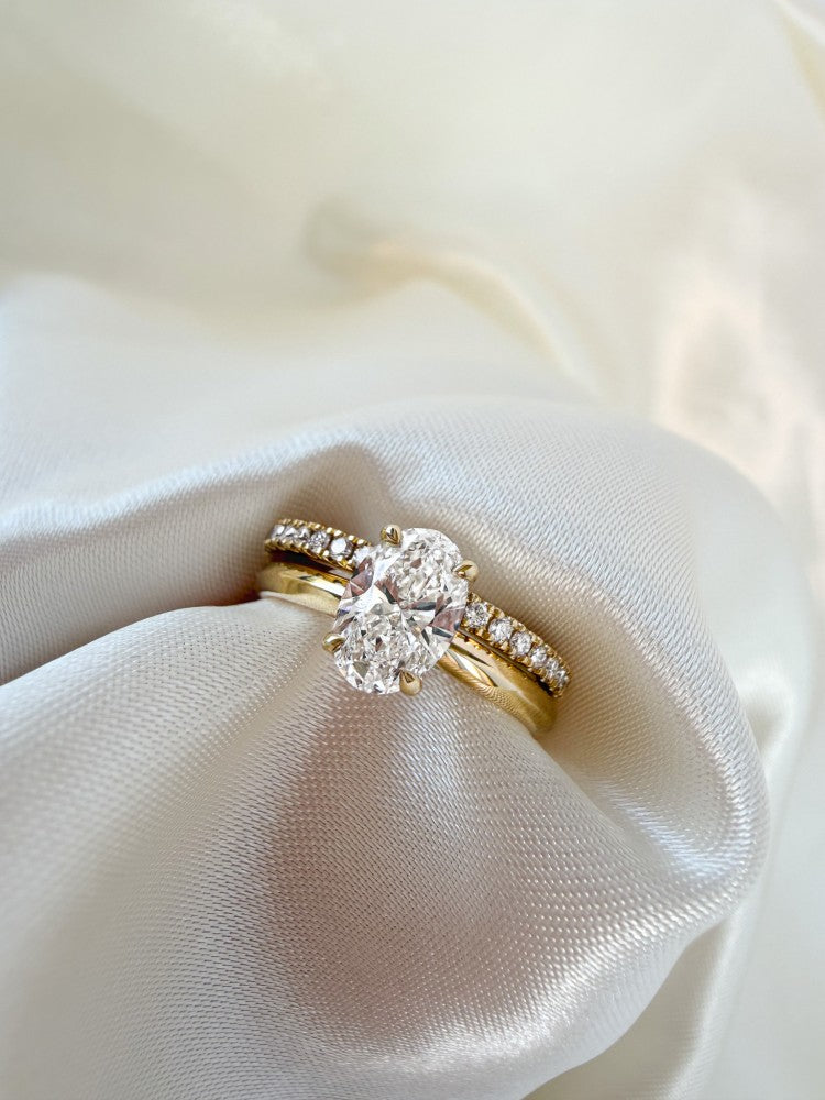 14krt geelgouden rijring met LG diamant | 19-0.23ct HSI