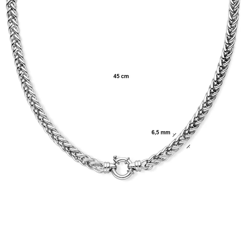 Zilveren collier vossestaart 6,5mm | 45cm