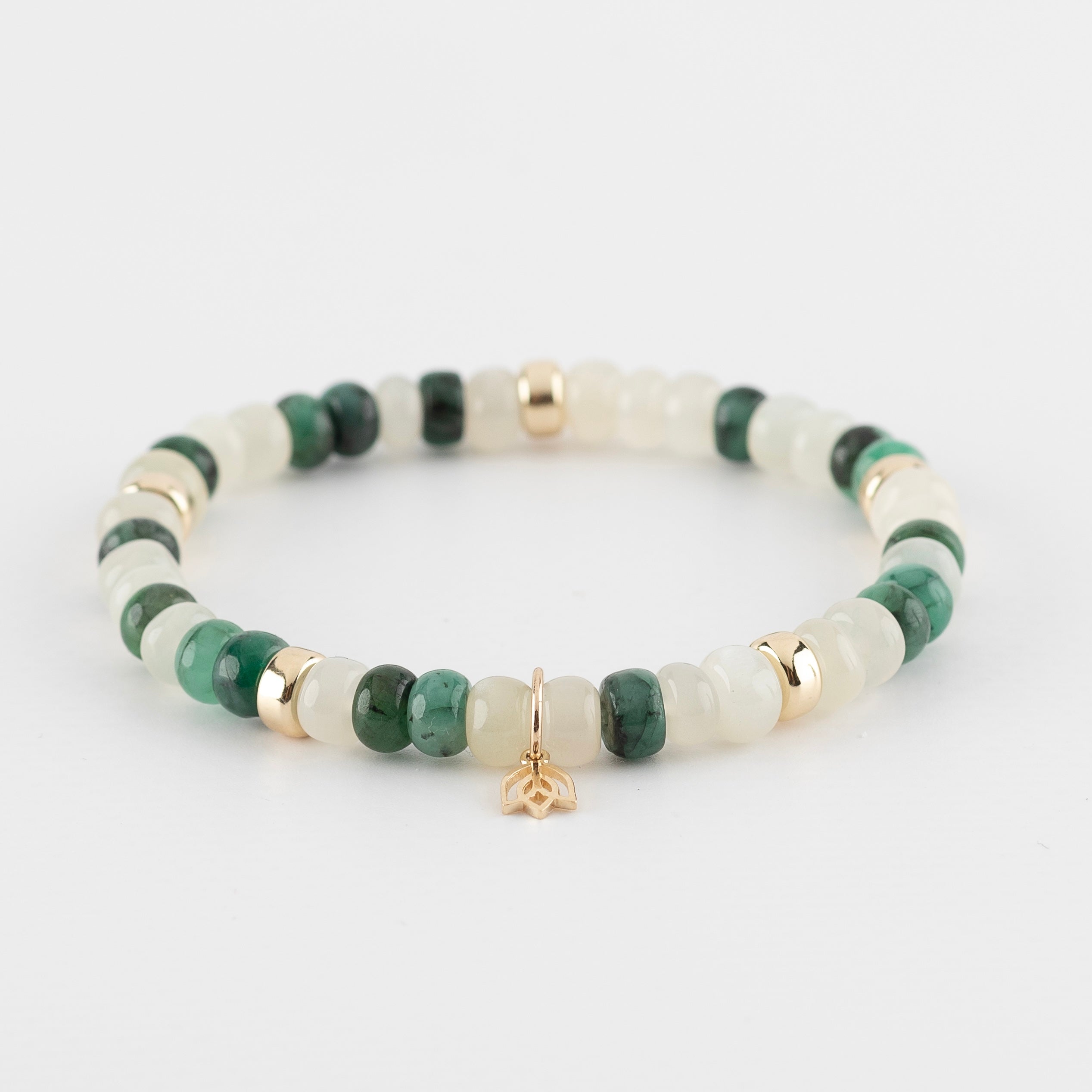 Y&G edelstenen armband | Smaragd & Maansteen