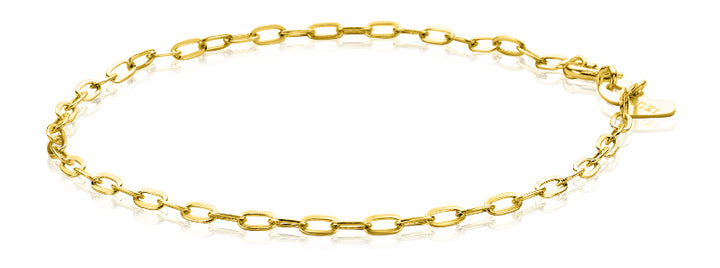 ZINZI Gold 14 karaat gouden armband met ovale schakels 2.2mm breed ZGA291