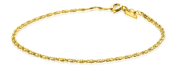 ZINZI Gold 14 karaat gouden fantasie schakel-armband 1.6mm breed ZGA295