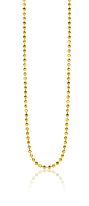 ZINZI Gold 14 karaat gouden bolletjes collier 1.3mm breed en lengte 43cm ZGC292