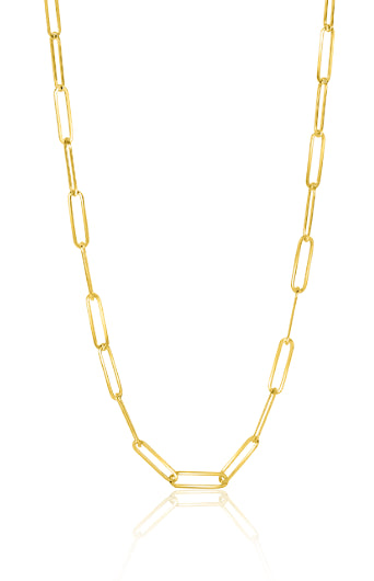 ZINZI Gold 14 karaat gouden collier 45cm met paperclip schakels 2.2mm breed ZGC296