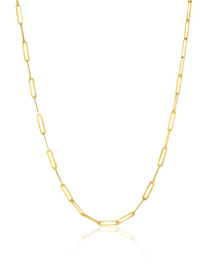 ZINZI Gold 14 karaat gouden collier 45cm met paperclip schakels 1.6mm breed ZGC298