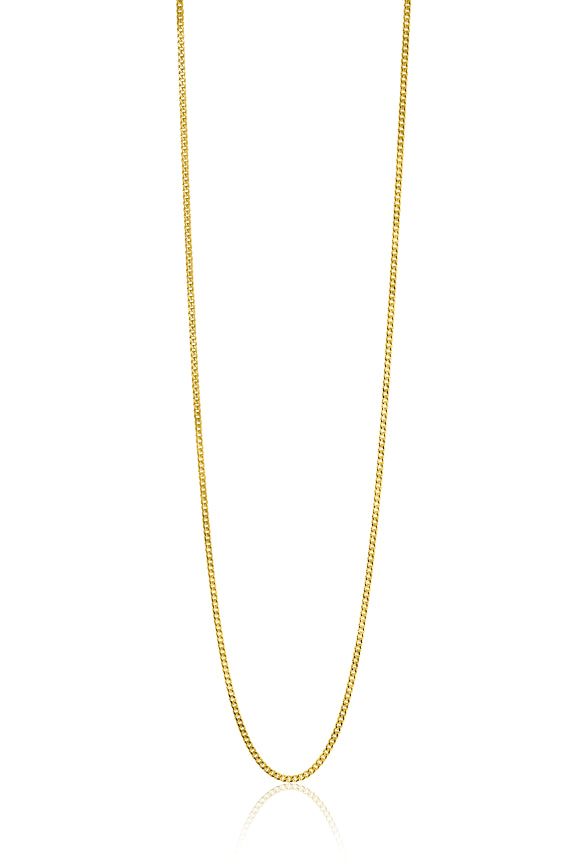 45cm ZINZI Gold 14 krt gourmet ketting 0.8mm breed - ZGLG45-08